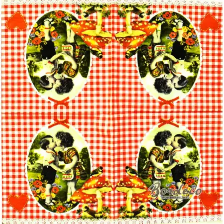 Serwetka do decoupage dziecięcy całus 33x33 PPD Unikat