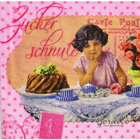 Serwetka do decoupage dziewczynka słodziak vintage 25x25 PPD Unikat