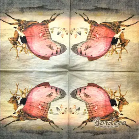 Serwetka do decoupage jelonek z elfem 33x33 PPD Unikat