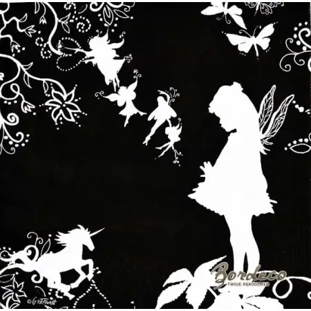Serwetka do decoupage wróżki, elfy, jednorożec 33x33 PPD Unikat