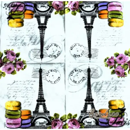 Serwetka do decoupage francuskie makaroniki 25x25 PPD Unikat