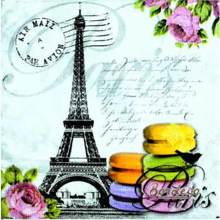 Serwetka do decoupage francuskie makaroniki 33x33 PPD Unikat