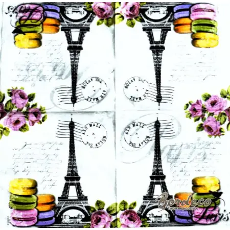Serwetka do decoupage francuskie makaroniki 33x33 PPD Unikat