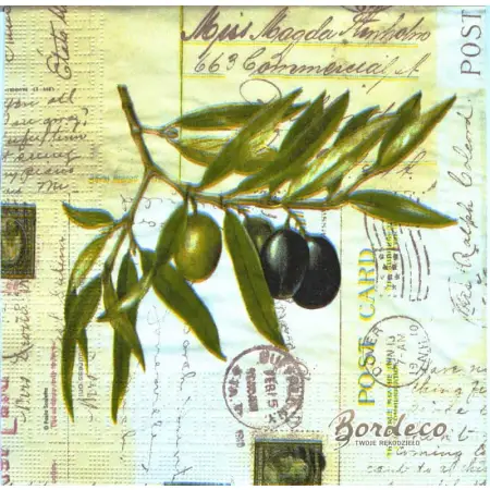 Serwetka do decoupage gałązka oliwki 33x33 PPD Unikat
