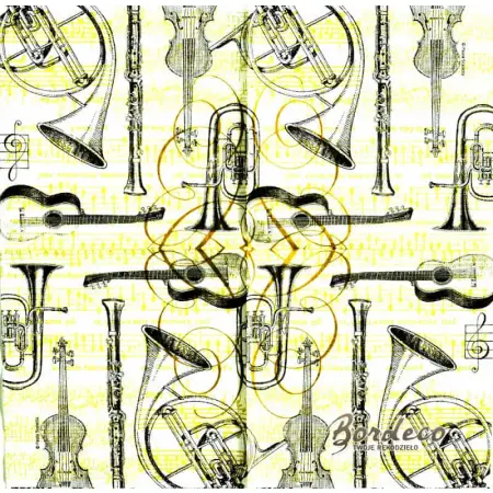 Serwetka do decoupage instrumenty muzyczne 33x33 PPD Unikat