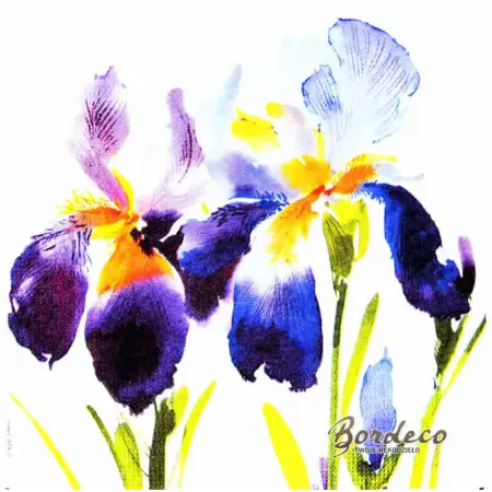 Serwetka do decoupage kwaity irysy akwarela 33x33 PPD Unikat