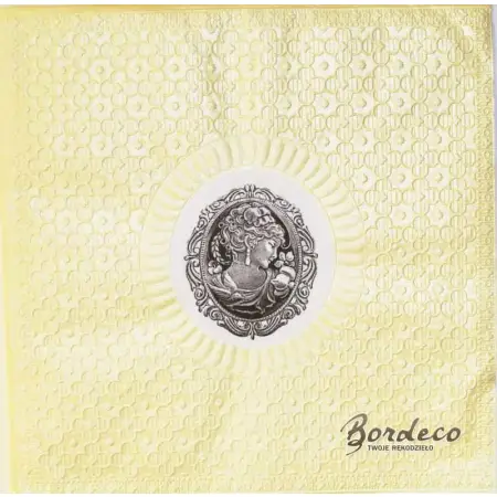 Serwetka do decoupage kamea, medalion tłoczony 33x33 PPD Unikat