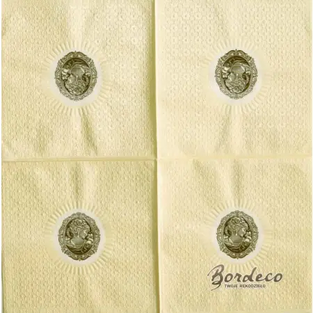 Serwetka do decoupage kamea, medalion tłoczony 33x33 PPD Unikat