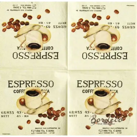 Serwetka do decoupage kawa espresso 25x25 firma PPD