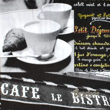 Serwetka do decoupage cafe, bistro i kawa cappuccino 25x25 firma PPD