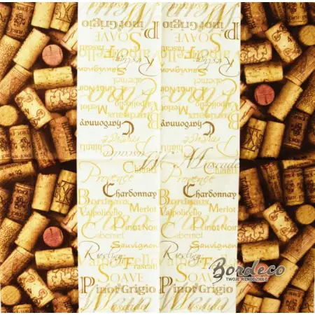Serwetka do decoupage korki do butelek z winem 33x33 PPD Unikat