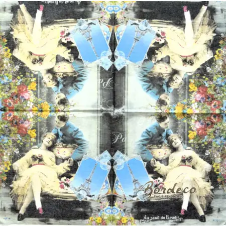 Serwetka do decoupage miłość w Paryżu 33x33 PPD Unikat