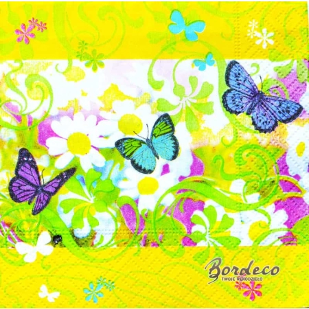 Serwetka do decoupage motylki i kwiatuszki 25x25 PPD Unikat !!! OSTATNIA SZTUKA !!!