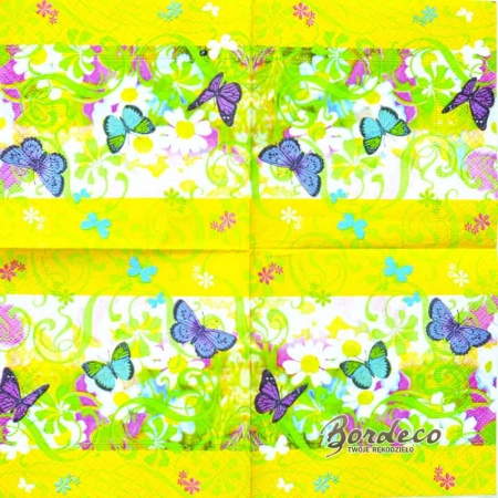Serwetka do decoupage motylki i kwiatuszki 25x25 PPD Unikat !!! OSTATNIA SZTUKA !!!