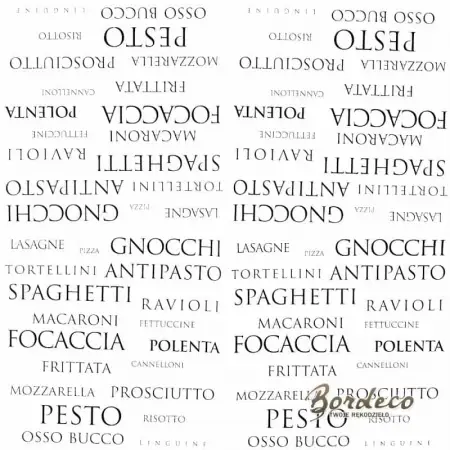 Serwetka do decoupage napisy nazw potraw włoskiej kuchni 33x33 PPD Unikat