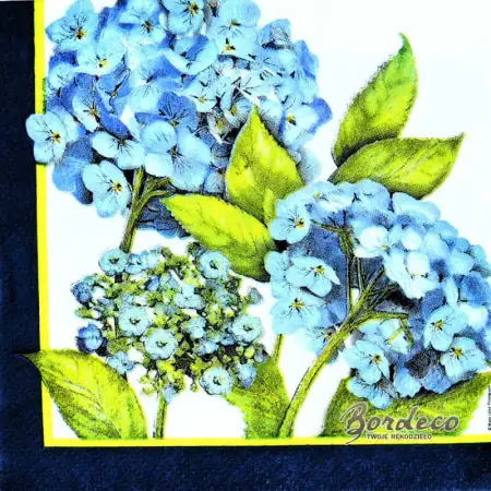 Serwetka do decoupage niebieska hortensja 25x25 PPD Unikat