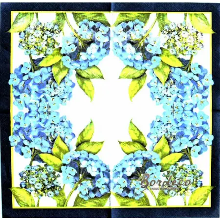 Serwetka do decoupage niebieska hortensja 25x25 PPD Unikat