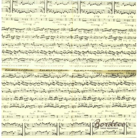 Serwetka do decoupage nuty, partytura 21x21 PPD Unikat