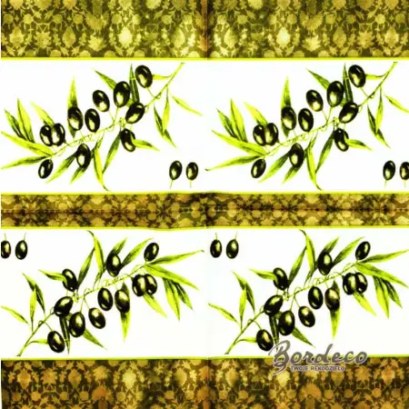 Serwetka do decoupage gałązka czarnych oliwek 33x33 PPD Unikat