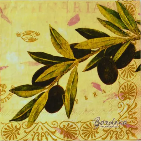 Serwetka do decoupage owoce, oliwki i kwiat 33x33 PPD Unikat