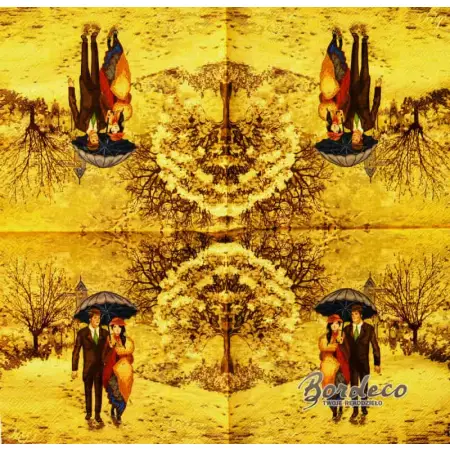 Serwetka do decoupage para pod parasolem na spacerze w parku 33x33 PPD Unikat