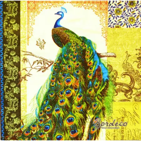 Serwetka do decoupage paw z długim ogonem na gałęzi 33x33 PPD Unikat