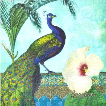 Serwetka do decoupage paw i hibiskus 33x33 PPD Unikat
