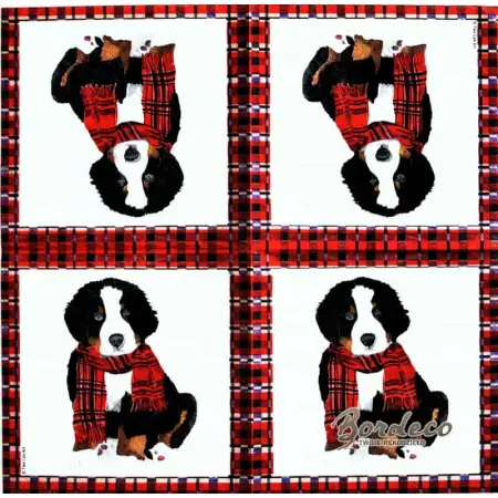 Serwetka do decoupage pies berneński w szaliku 25x25 PPD Unikat