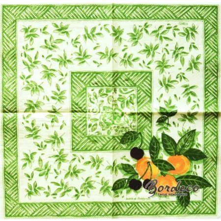 Serwetka do decoupage pomarańcze i wiśnie 25x25 PPD Unikat