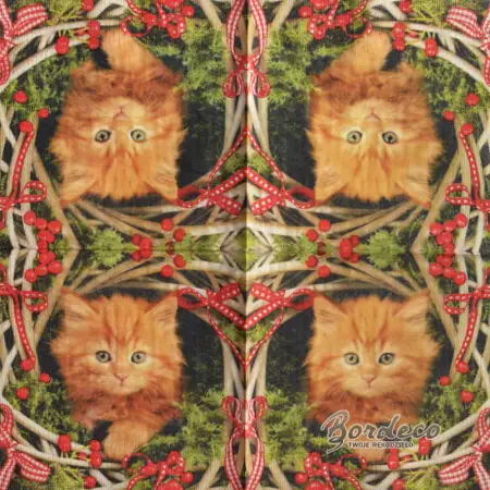 Serwetka do decoupage rudy kotek 33x33 PPD Unikat