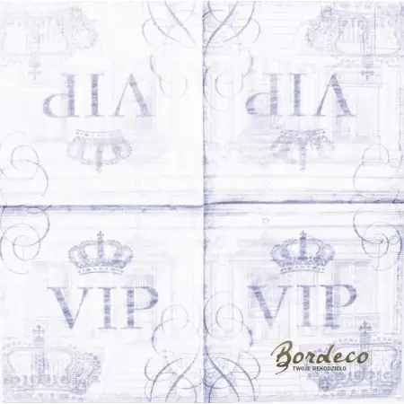 Serwetka do decoupage srebrny VIP 33x33 PPD Unikat