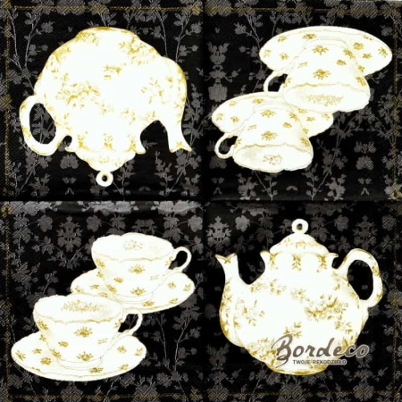 Serwetka do decoupage stara porcelana, imbryk i filiżanki 25x25 PPD Unikat