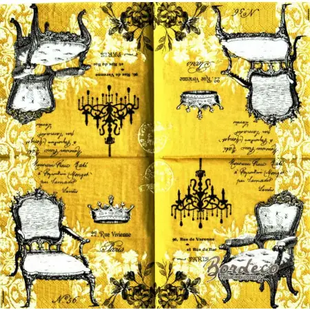 Serwetka do decoupage barok, styl barokowy 25x25 PPD Unikat