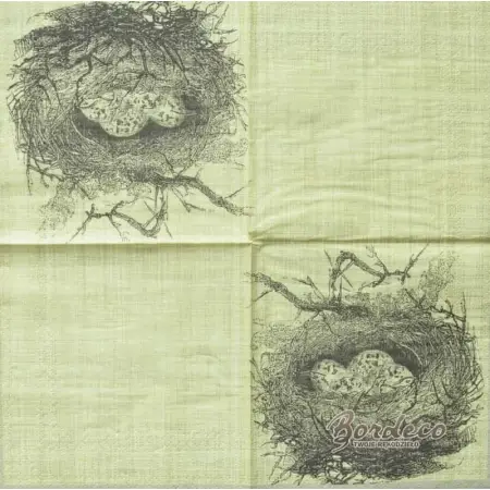 Serwetka do decoupage szkic ptasiego gniazda 25x25 PPD Unikat