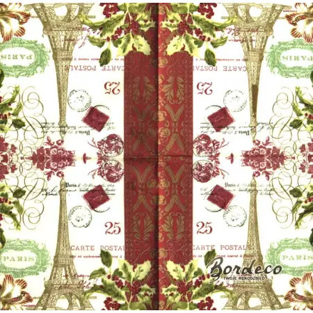 Serwetka do decoupage Paryż, wieża Eiffla, vintage 25x25 PPD Unikat