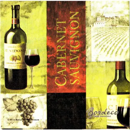 Serwetka do decoupage wino Cabernet 33x33 PPD Unikat