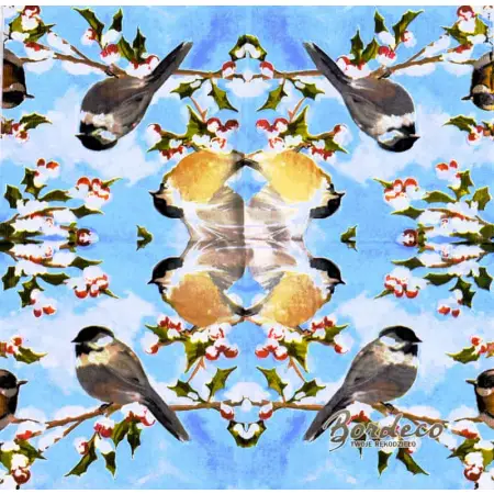 Serwetka do decoupage ptaszki wróble  zimą na gałązce 33x33 PPD Unikat