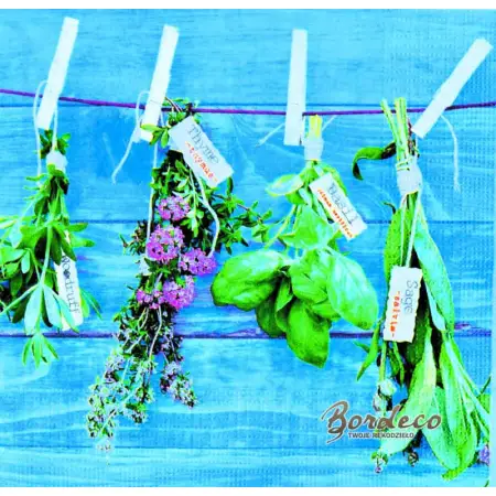 Serwetka do decoupage zioła wiszące na sznurku 33x33 PPD Unikat