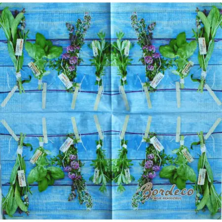 Serwetka do decoupage zioła wiszące na sznurku 33x33 PPD Unikat