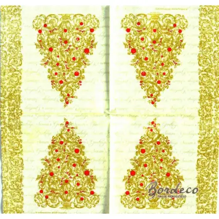 Serwetka do decoupage złota choinka 33x33 PPD Unikat