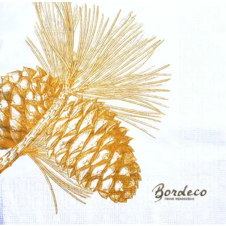 Serwetka do decoupage złota szyszka 33x33 PPD Unikat