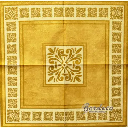 Serwetka do decoupage złote ornamenty, mozaika 33x33 PPD Unikat