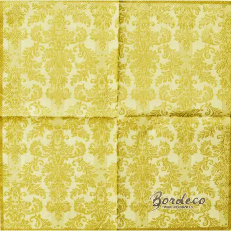 Serwetka do decoupage złota tapeta, ornament 33x33 PPD Unikat