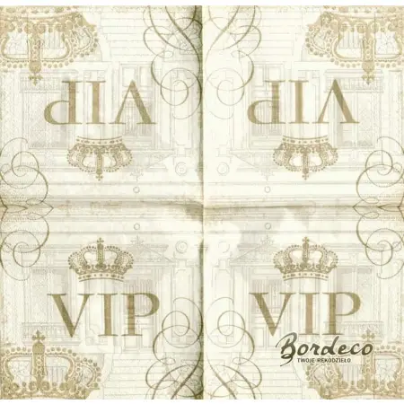 Serwetka do decoupage złoty VIP 25x25 firma PPD Unikat