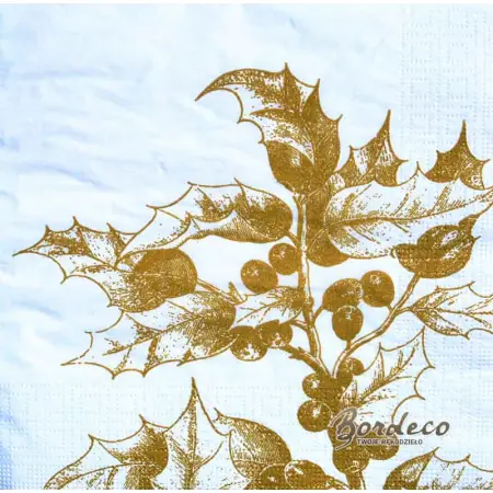 Serwetka do decoupage złoty ostrokrzew 33x33 PPD Unikat
