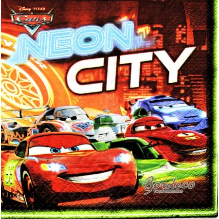 Serwetka do decoupage kreskówka Auta Neon City 33x33 PROCOS Unikat