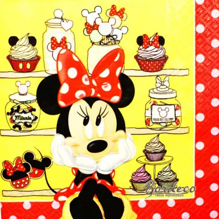 Serwetka do decoupage myszka Minnie w cukierni 33x33 PROCOS Unikat