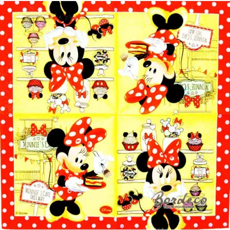 Serwetka do decoupage myszka Minnie w cukierni 33x33 PROCOS Unikat