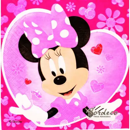 Serwetka do decoupage myszka Minnie w sercu 33x33 PROCOS Unikat