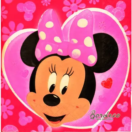 Serwetka do decoupage myszka Minnie w sercu 33x33 PROCOS Unikat